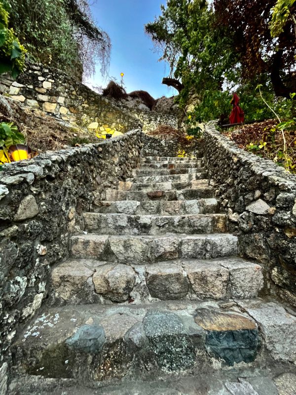 Stone steps leading uphill.