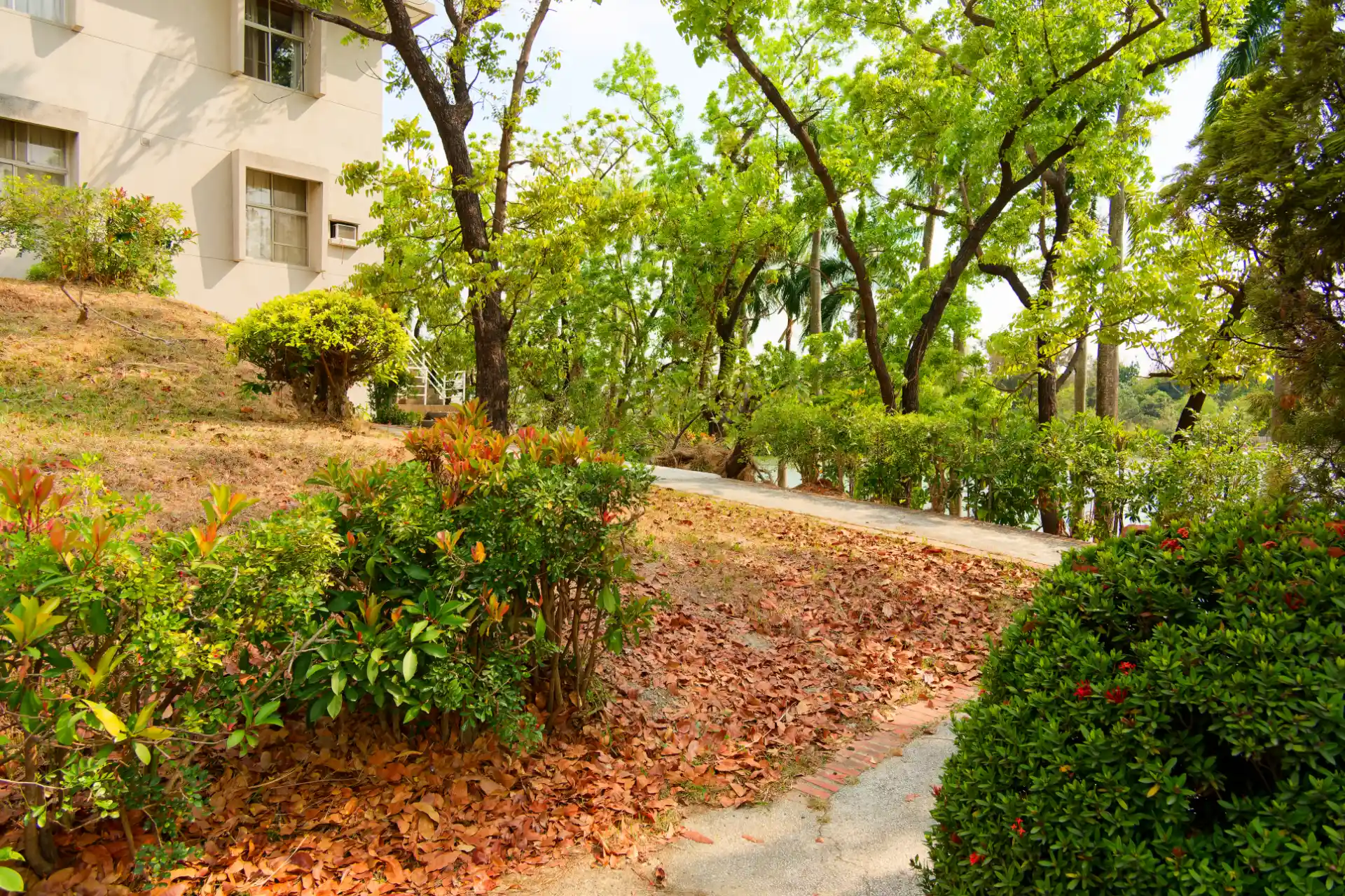 A garden path leading around the side of Chiang Kai-Shek’s winter residence.