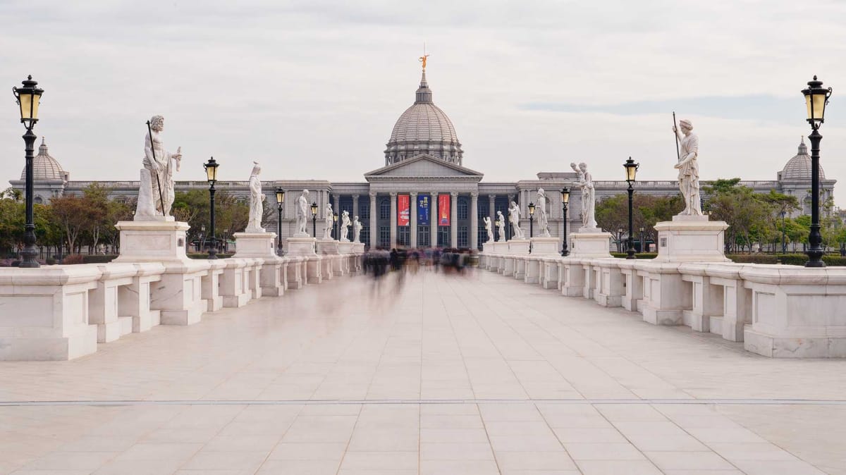 Chimei Museum, a large neoclassical stone building, in Tainan, Taiwan.